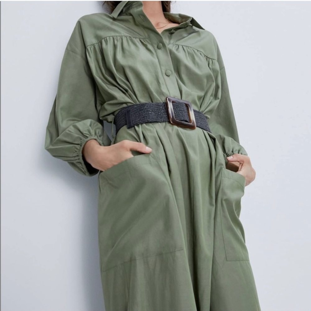 ZARA Belted Shirt Dress - Picture 4 of 6